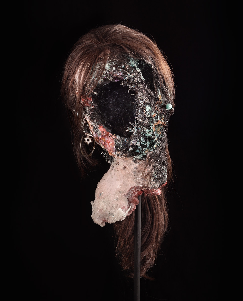 David Altmejd
Sarah Altmejd, 2003
plaster, paint, Styrofoam, synthetic hair, wire, chain, jewelry, and glitter
16 x 7 x 7 inches
(40.6 x 17.8 x 17.8 cm)
Photo by Lance Brewer