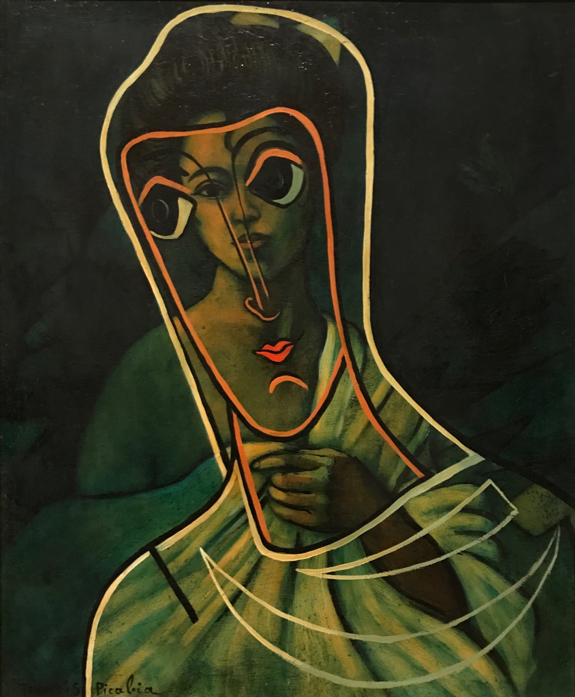 Francis Picabia
Femme et visage (Woman and Face), c. 1935&amp;ndash;38
oil and enamel paint on wood
33 7/16 x 27 9/16 inches
(85 x 70 cm)
Private&amp;nbsp;Collection