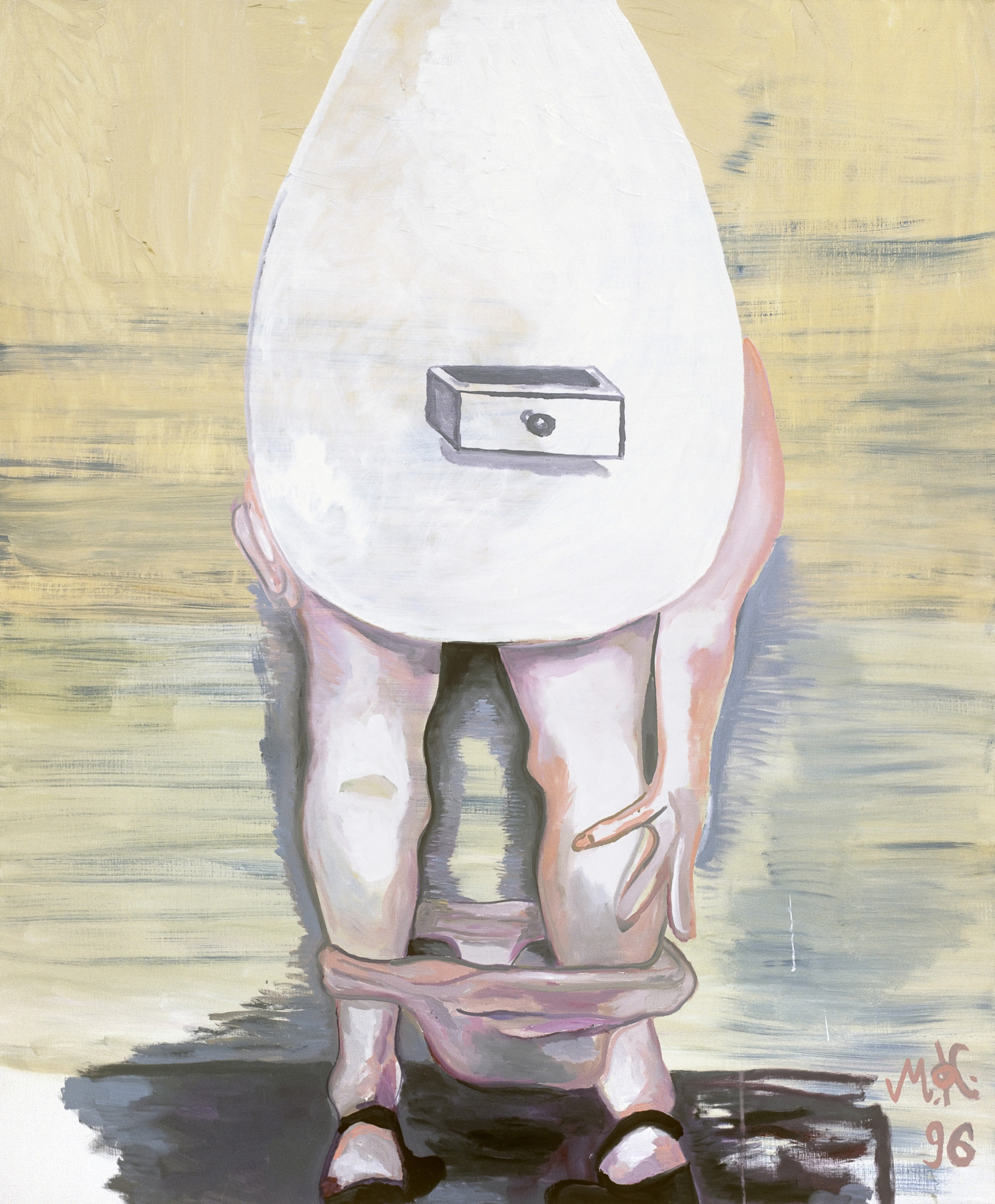 Martin Kippenberger
Egg Lady Who Can&#39;t Be Pigeonholed, 1996
oil on canvas&nbsp;
71 x 59 1/8 inches
(180 x 150 cm)
&copy; Estate of Martin Kippenberger, Galerie Gisela Capitain, Cologne